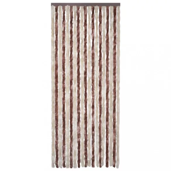 bézs és világosbarna zsenília rovarfüggöny 56 x 200 cm
