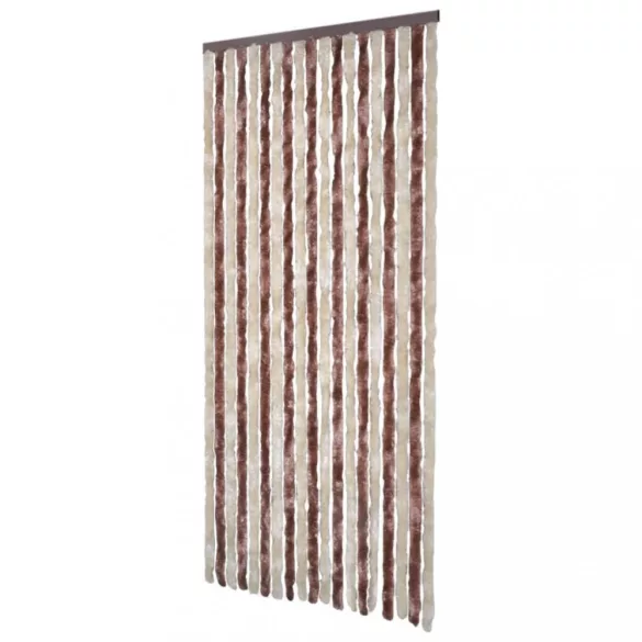 bézs és világosbarna zsenília rovarfüggöny 56 x 200 cm