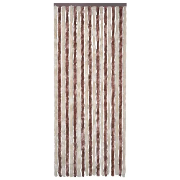 bézs és világosbarna zsenília rovarfüggöny 90 x 200 cm