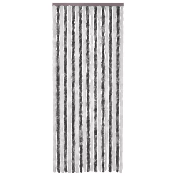 szürke és fehér zsenília rovarfüggöny 56 x 200 cm