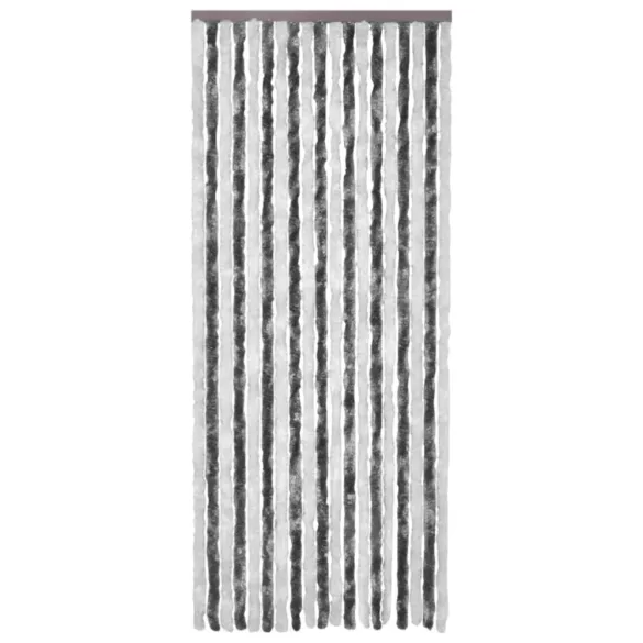 szürke és fehér zsenília rovarfüggöny 90 x 200 cm