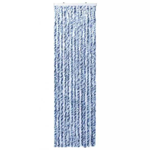 kék és fehér zsenília rovarfüggöny 56 x 200 cm