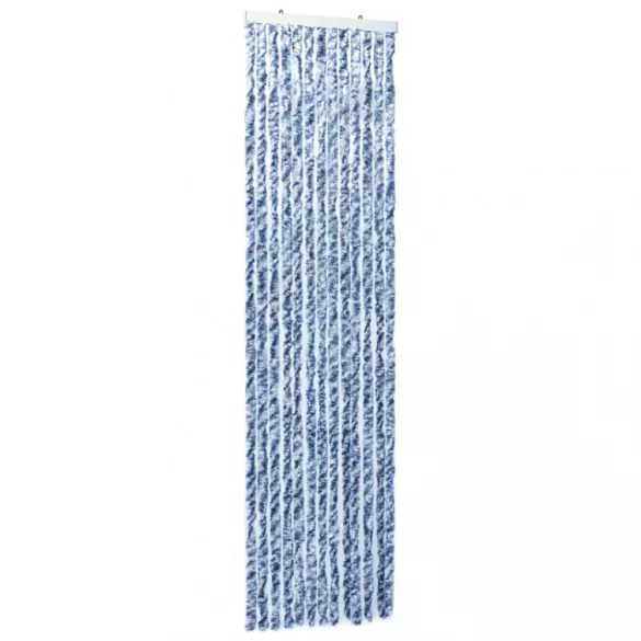 kék és fehér zsenília rovarfüggöny 56 x 200 cm