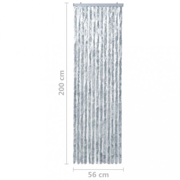 fehér és szürke zsenília rovarfüggöny 56 x 200 cm