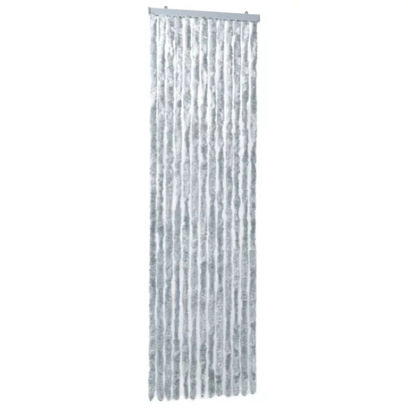 fehér és szürke zsenília rovarfüggöny 90 x 200 cm
