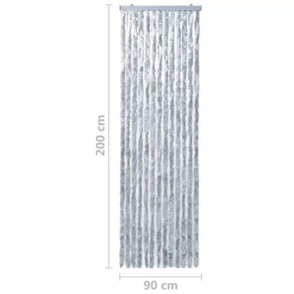 fehér és szürke zsenília rovarfüggöny 90 x 200 cm