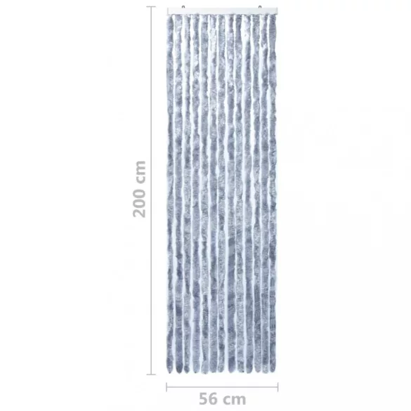 ezüstszínű zsenília rovarfüggöny 56 x 200 cm