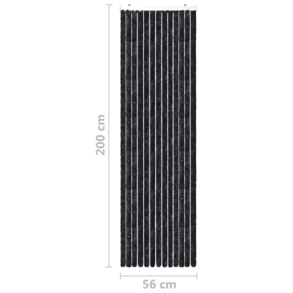 antracitszürke zsenília rovarfüggöny 56 x 200 cm