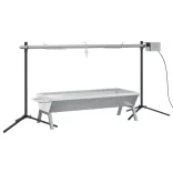 rozsdamentes acél automatikus grillsütő és tálca készlet