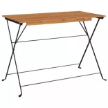 7 részes tömör akácfa és acél összecsukható bisztrószett