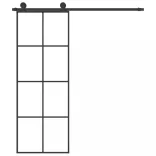 ESG üveg és alumínium tolóajtó fémszerelvény-szettel 76x205 cm