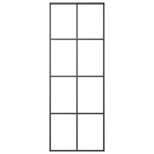 ESG üveg és alumínium tolóajtó fémszerelvény-szettel 76x205 cm