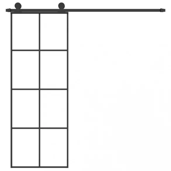 ESG üveg és alumínium tolóajtó fémszerelvény-szettel 76x205 cm