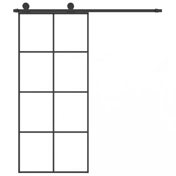 ESG üveg és alumínium tolóajtó fémszerelvény-szettel 90x205 cm