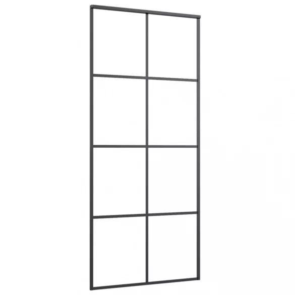 ESG üveg és alumínium tolóajtó fémszerelvény-szettel 90x205 cm