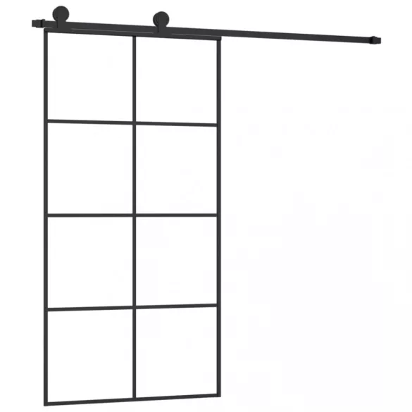 ESG üveg-alumínium tolóajtó fémszerelvény-szettel 102,5x205 cm