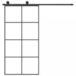 ESG üveg-alumínium tolóajtó fémszerelvény-szettel 102,5x205 cm