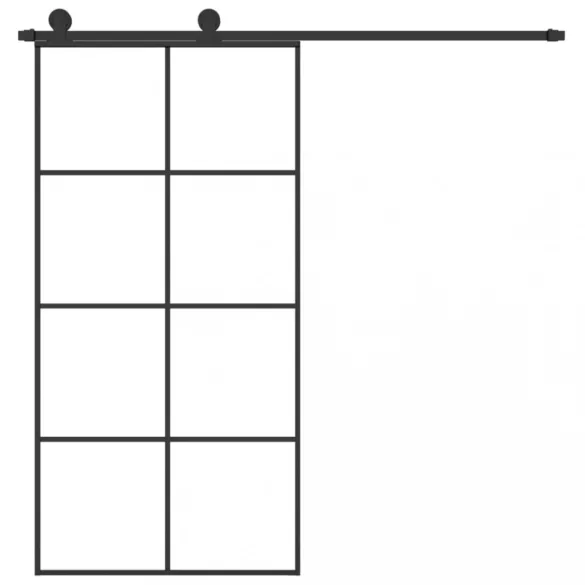 ESG üveg-alumínium tolóajtó fémszerelvény-szettel 102,5x205 cm