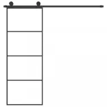 ESG üveg és alumínium tolóajtó fémszerelvény-szettel 76x205 cm