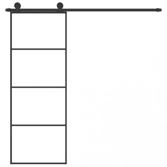 ESG üveg és alumínium tolóajtó fémszerelvény-szettel 76x205 cm