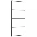 ESG üveg és alumínium tolóajtó fémszerelvény-szettel 90x205 cm