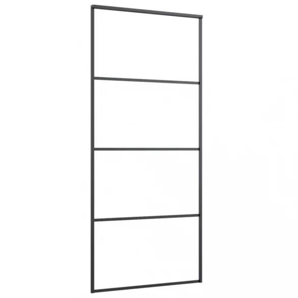 ESG üveg és alumínium tolóajtó fémszerelvény-szettel 90x205 cm