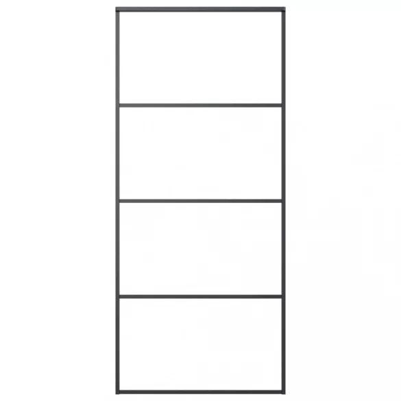 ESG üveg és alumínium tolóajtó fémszerelvény-szettel 90x205 cm