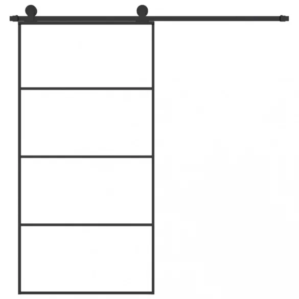ESG üveg-alumínium tolóajtó fémszerelvény-szettel 102,5x205 cm