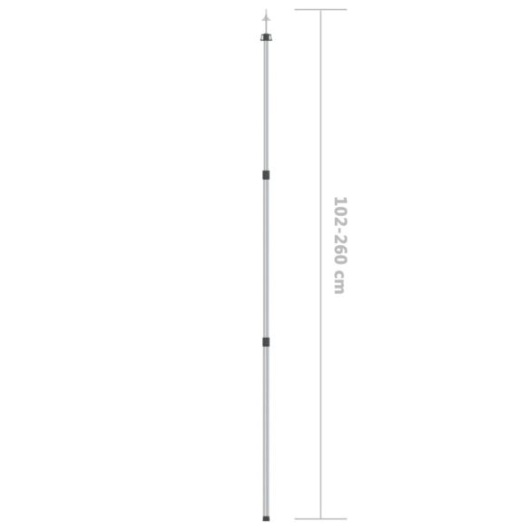 2 db teleszkópos alumínium ponyvaoszlop 102-260 cm