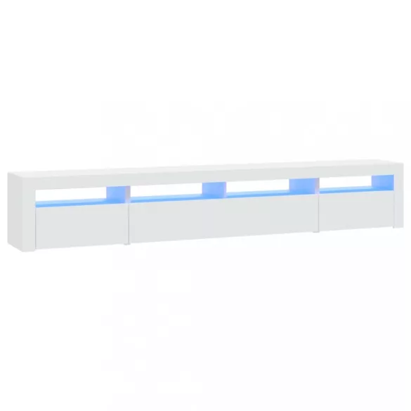 fehér TV-szekrény LED-lámpákkal 240x35x40 cm