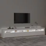 fehér TV-szekrény LED-lámpákkal 240x35x40 cm