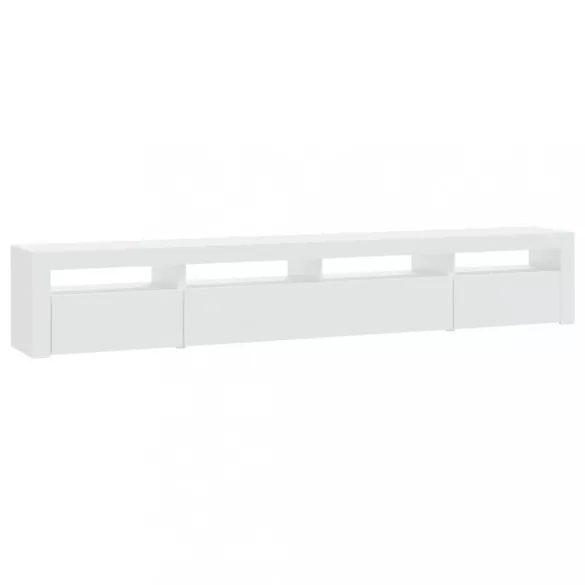fehér TV-szekrény LED-lámpákkal 240x35x40 cm