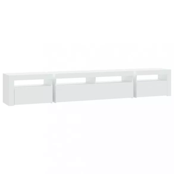 fehér TV-szekrény LED-lámpákkal 240x35x40 cm