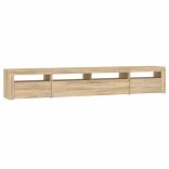 sonoma tölgy színű TV-szekrény LED-lámpákkal 240x35x40 cm