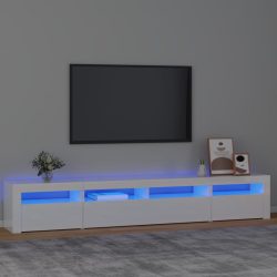   magasfényű fehér TV-szekrény LED lámpákkal 240 x 35 x 40 cm