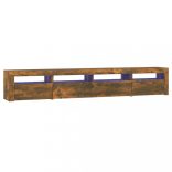 füstös tölgy színű TV-szekrény LED-lámpákkal 240x35x40 cm