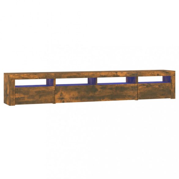 füstös tölgy színű TV-szekrény LED-lámpákkal 240x35x40 cm
