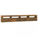 füstös tölgy színű TV-szekrény LED-lámpákkal 240x35x40 cm