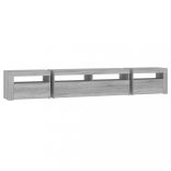 szürke sonoma színű TV-szekrény LED-lámpákkal 240x35x40 cm