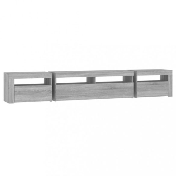 szürke sonoma színű TV-szekrény LED-lámpákkal 240x35x40 cm