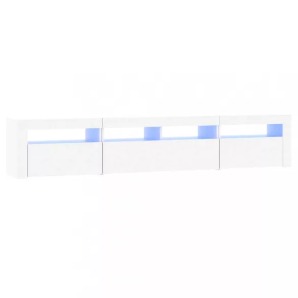fehér TV-szekrény LED-lámpákkal 210x35x40 cm