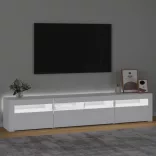 fehér TV-szekrény LED-lámpákkal 210x35x40 cm