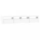 fehér TV-szekrény LED-lámpákkal 210x35x40 cm