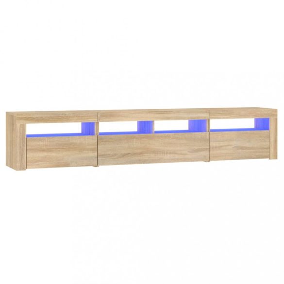 sonoma tölgy színű TV-szekrény LED-lámpákkal 210x35x40 cm