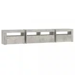 betonszürke TV-szekrény LED lámpákkal 210x35x40 cm