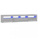 szürke sonoma színű TV-szekrény LED-lámpákkal 210x35x40 cm