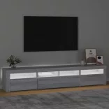 szürke sonoma színű TV-szekrény LED-lámpákkal 210x35x40 cm