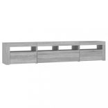 szürke sonoma színű TV-szekrény LED-lámpákkal 210x35x40 cm