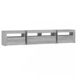 szürke sonoma színű TV-szekrény LED-lámpákkal 210x35x40 cm