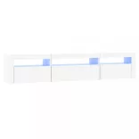 fehér TV-szekrény LED-lámpákkal 195x35x40 cm